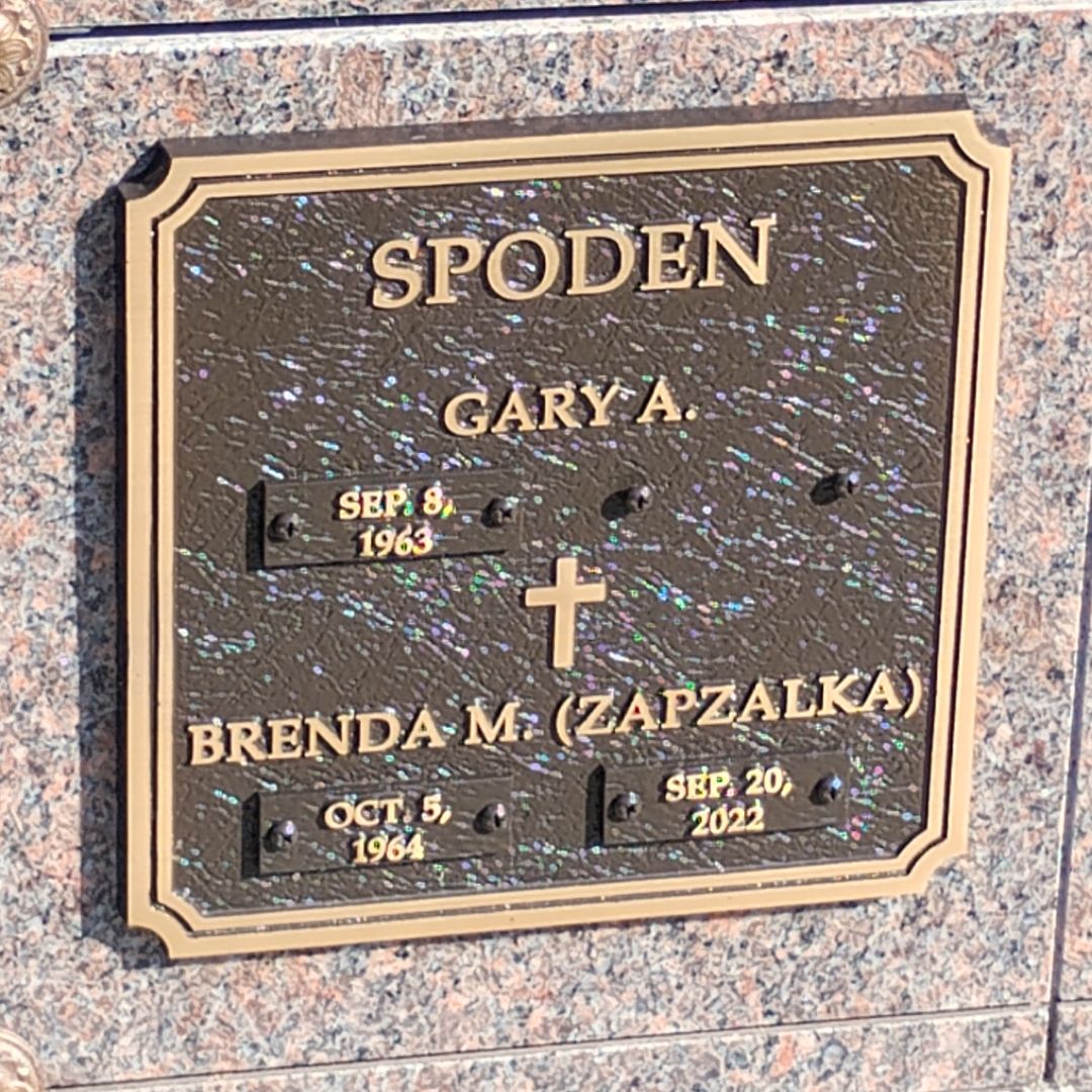 Brenda M. Zapzalka Spoden's grave